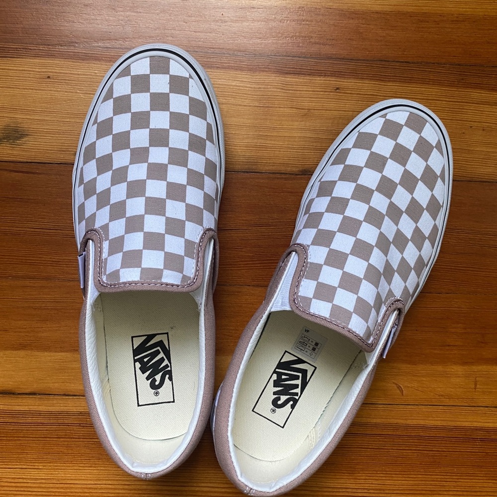 Vans Slip Ons in Etherea/True White Checkered